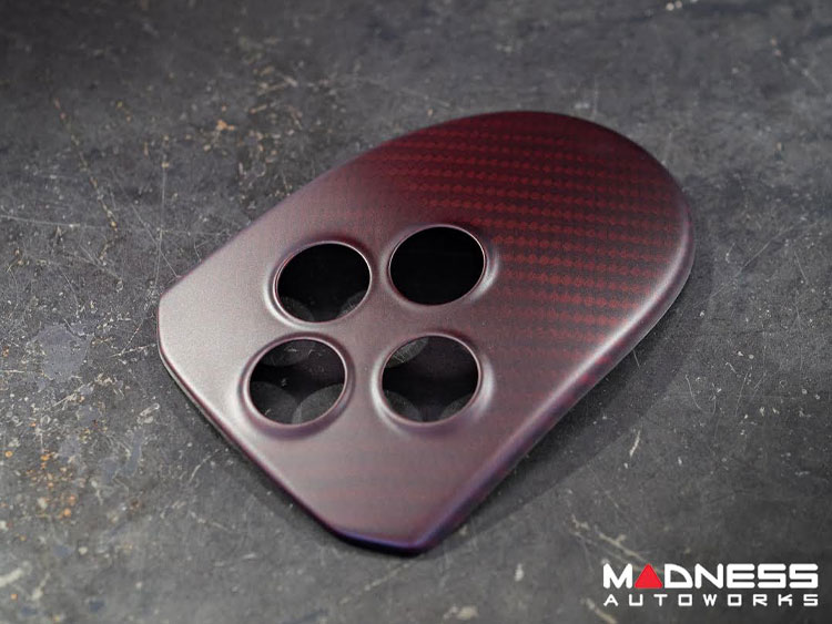 Alfa Romeo 4C Central MTA Control Cover - Carbon Fiber - Brandywine Red Matte Finish